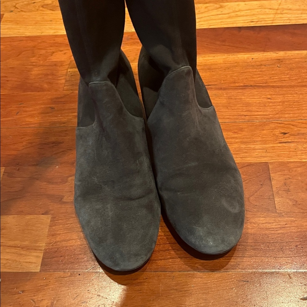 Stewart Weitzman Raissa Suede Sock Boots, Grey - Picture 5 of 8
